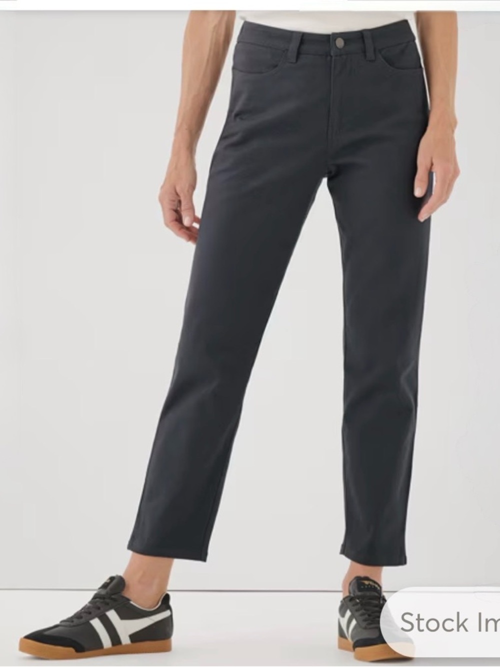 Pact Organic Cotton Women's Twill Pants Charcoal Grey Sz M Sustainable Natural